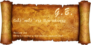 Gömöry Barakony névjegykártya